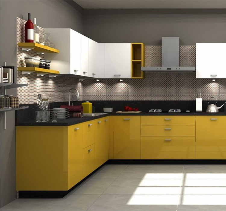 L-shaped Modular Kitchen